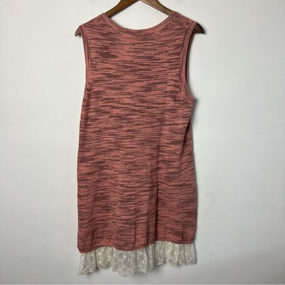 LOGO by Lori Goldstein Space Dye Sweater Tank w/ Lace Hem Women's Size Large - Picture 2 of 8